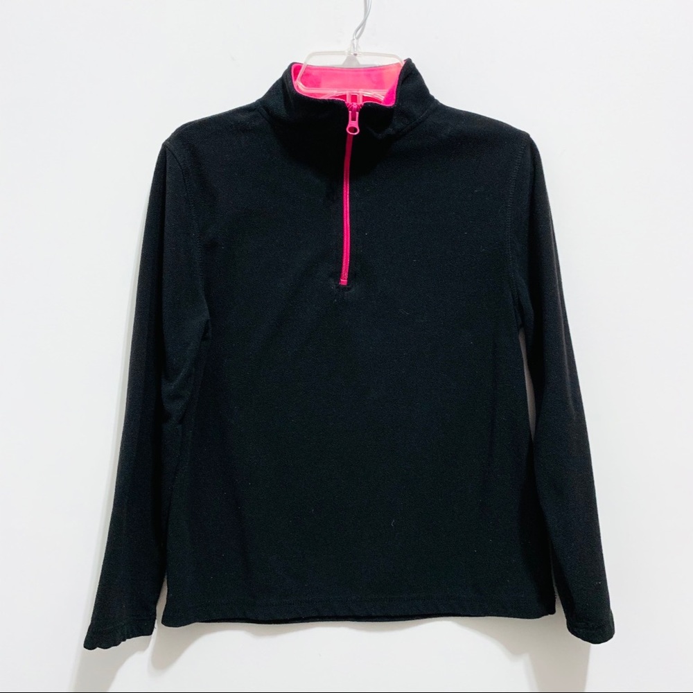 Arizona Girl’s Half-zipper Black & Pink Jacket